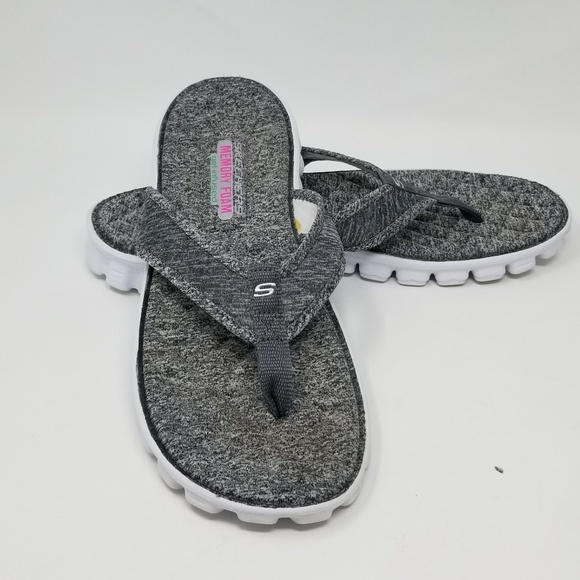 grey skechers sandals